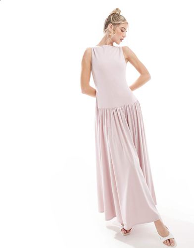 Robe mi-longue sans manches à taille basse - Rose - Abercrombie & Fitch - Modalova