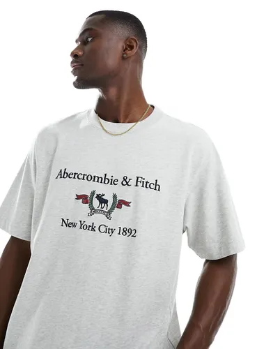 T-shirt à écusson logo classique - chiné - Abercrombie & Fitch - Modalova