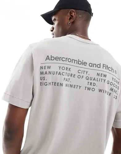 T-shirt oversize avec logo vintage et imprimé au dos - délavé - Abercrombie & Fitch - Modalova