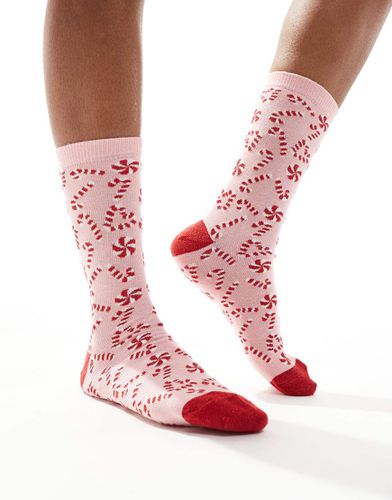 Chaussettes de Noël avec motifs sucres d'orge - et rouge - Accessorize - Modalova