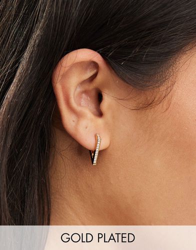 Z Collection - Boucles d'oreilles angulaires serties de pierres en plaqué or - Accessorize - Modalova