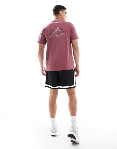 Adidas - Outdoor Terrex - T-shirt  logo sur la poitrine - Bordeaux - Adidas Performance - Modalova