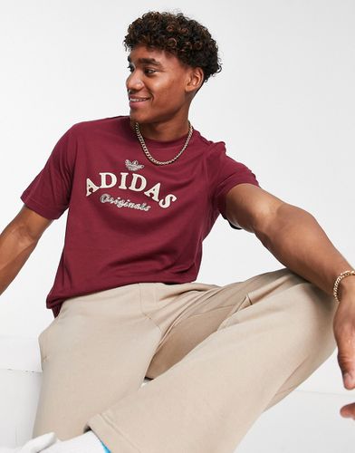 T-shirt à grand logo style universitaire - Bordeaux - Adidas Originals - Modalova