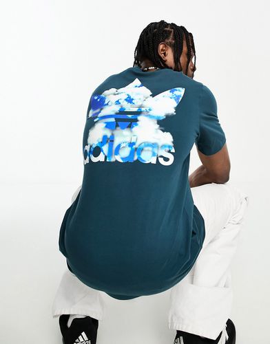 T-shirt à logo trèfle effet nuage - Bleu foncé - Adidas Originals - Modalova