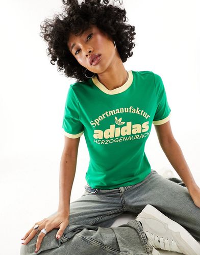 T-shirt style rétro à logo - /jaune - Adidas Originals - Modalova