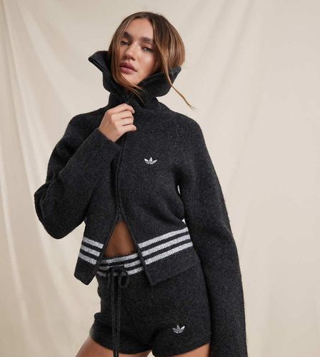 Pull zipp en maille  col chemine - Anthracite - Adidas Originals X Asos - Modalova