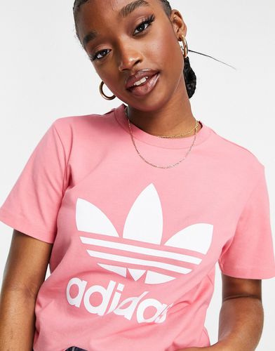 Adicolor - T-shirt avec grand logo au centre - poudré - Adidas Originals - Modalova