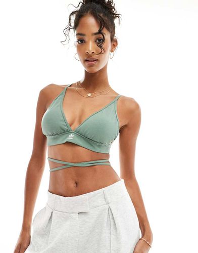 Brassière col rond à laçage - Kaki - Adidas Originals - Modalova