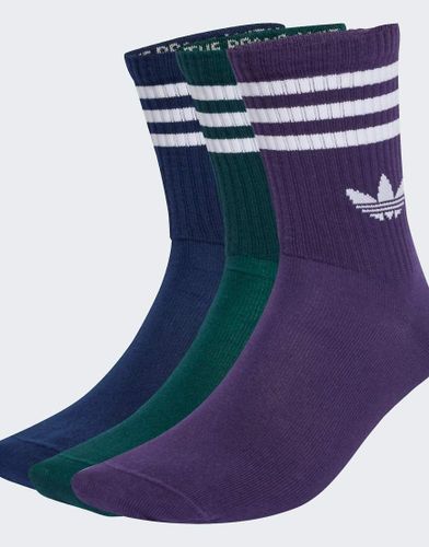 Lot de 3 paires de chaussettes  3 bandes - Indigo nuit/aurore lierre - Adidas Originals - Modalova