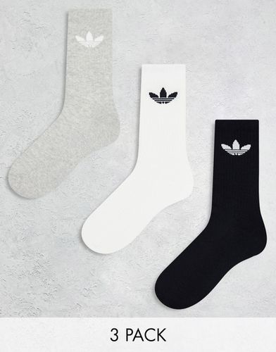 Lot de 3 paires de chaussettes à logo trèfle - Noir, gris et - Adidas Originals - Modalova