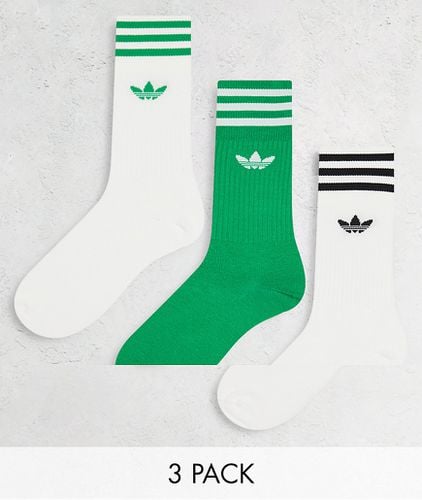 Lot de 3 paires de chaussettes - Blanc et vert - Adidas Originals - Modalova