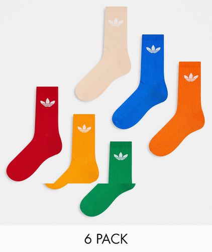 Lot de 6 paires de chaussettes à logo trèfle - Couleurs vives - Adidas Originals - Modalova