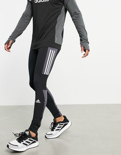 Adidas - Collants de course avec effet color block gris - Adidas Performance - Modalova