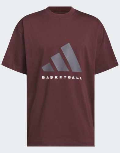 Adidas - T-shirt unisexe style basketball en polaire - Rubis aurore/marron - Adidas Performance - Modalova