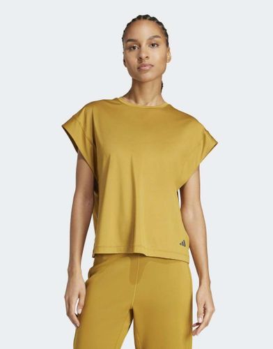 T-shirt de yoga - Bronze effet vieilli - Adidas Performance - Modalova