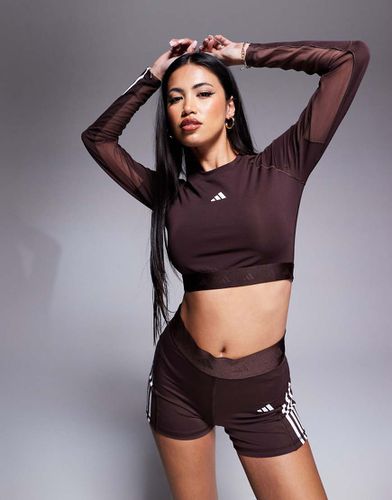 Adidas Training - Hyperglam - Crop top à manches longues - Marron - Adidas Performance - Modalova