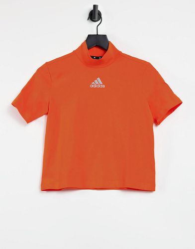 Adidas Training - T-shirt crop top à manches courtes avec col montant - adidas performance - Modalova