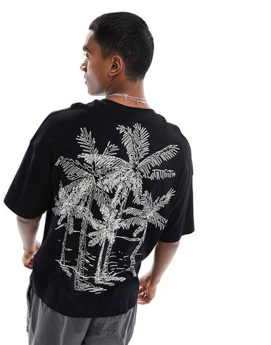 T-shirt oversize avec imprimé palmier au dos - Adpt - Modalova