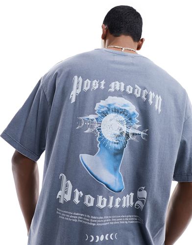 T-shirt oversize avec imprimé statue au dos - délavé - Adpt - Modalova