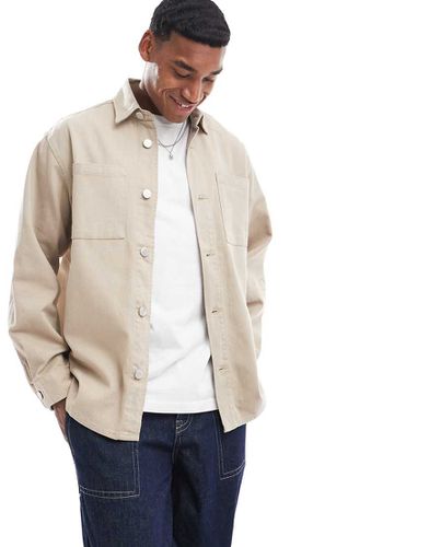 Surchemise oversize en sergé - Beige - Adpt - Modalova