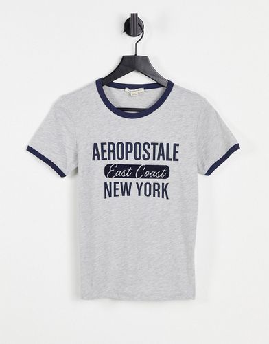 T-shirt à liserés contrastants et logo - Aeropostale - Modalova
