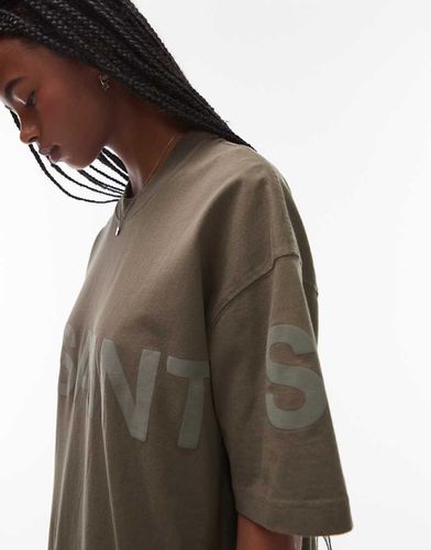 Biggy - T-shirt oversize avec logo ton sur ton - Kaki - Allsaints - Modalova