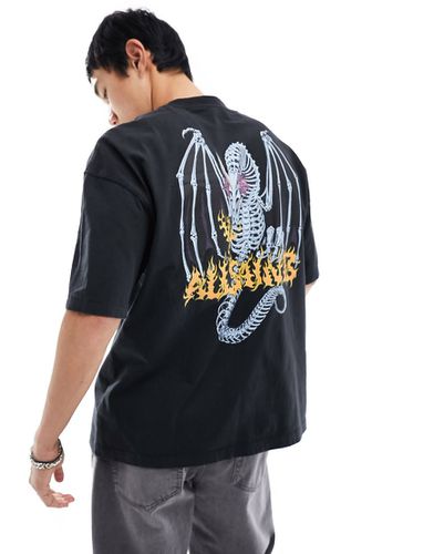 Dragonskull - T-shirt à imprimé graphique au dos - délavé - Allsaints - Modalova