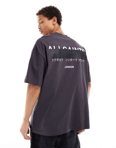 Redact - T-shirt oversize à logo brodé - délavé - Allsaints - Modalova