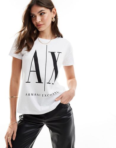 T-shirt coupe boyfriend à imprimé - Noir et - Armani Exchange - Modalova