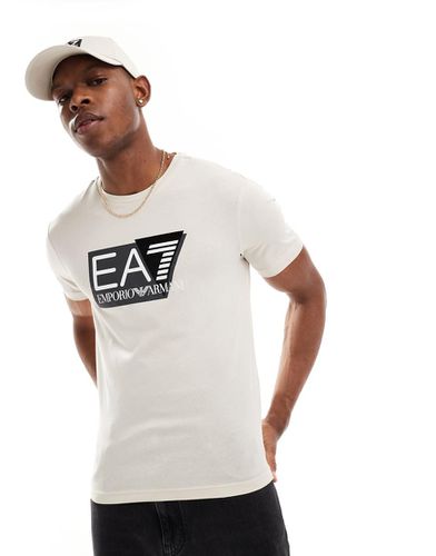 Armani - T-shirt avec grand logo à l'avant - Beige - Ea7 - Modalova