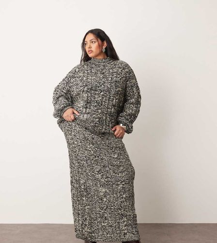 Curve - Jupe d'ensemble mi-longue droite en maille torsade - et blanc - Arrange - Modalova