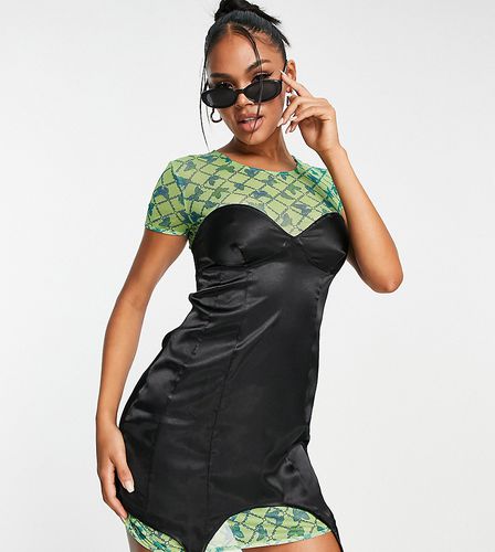 Robe t-shirt imprimée en tulle avec superposition style corset - Asyou - Modalova