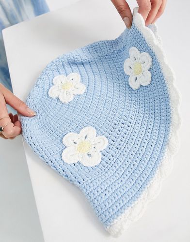 ASOS DESIGN - Bob au crochet à broderie petites fleurs - Asos Design - Modalova