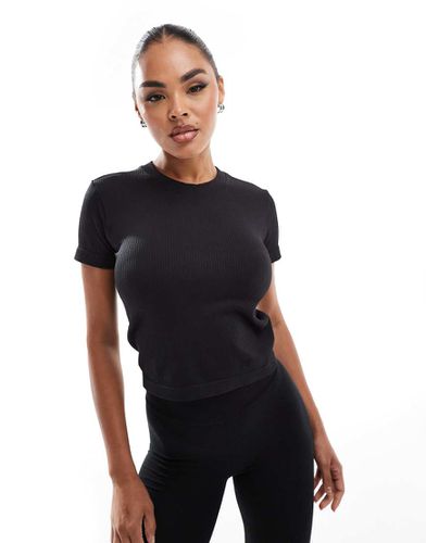 Icon - T-shirt court côtelé sans coutures - Asos 4505 - Modalova