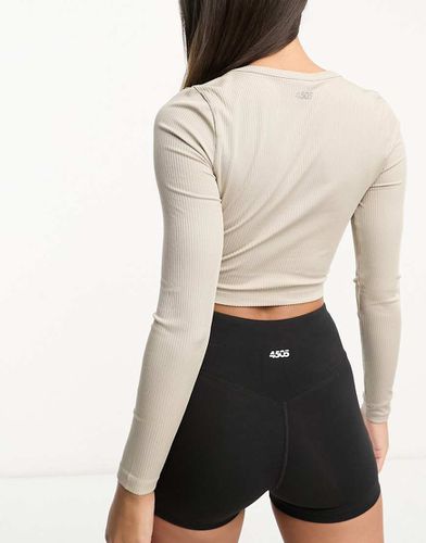 Top de sport côtelé à manches longues - Asos 4505 - Modalova