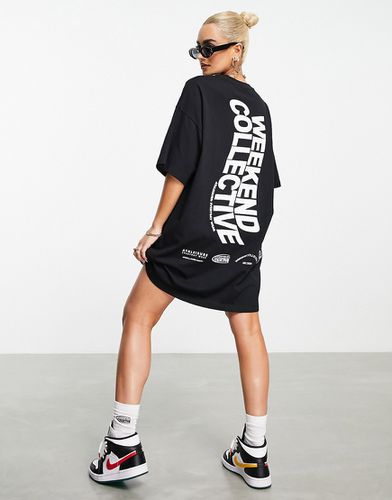 ASOS - Weekend Collective - Robe t-shirt oversize avec logo ondulé au dos - ASOS Weekend Collective - Modalova