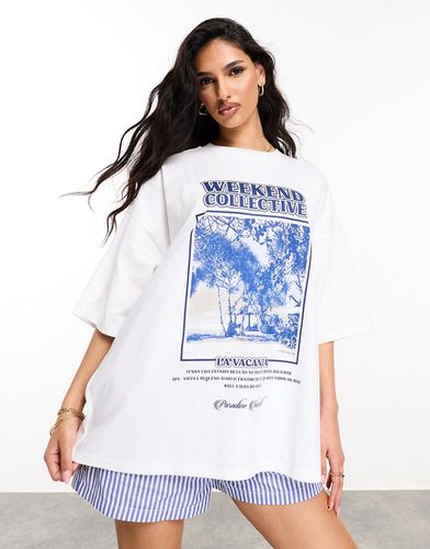 T-shirt oversize avec imprimé La Vacanza - Asos Weekend Collective - Modalova