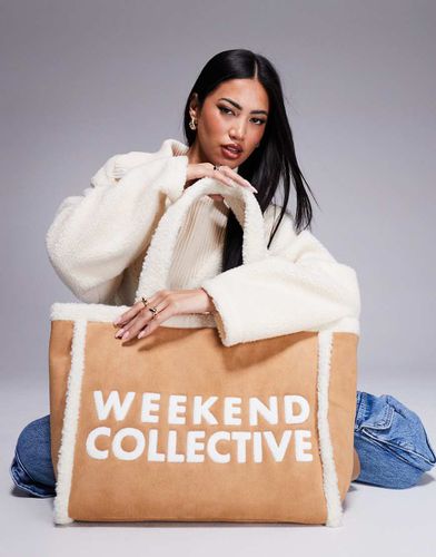 ASOS - Weekend Collective - Tote bag en imitation daim - Fauve - Asos Weekend Collective - Modalova