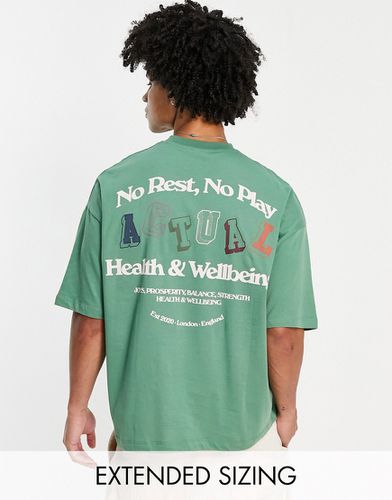 ASOS Actual - T-shirt oversize à imprimé graphique No rest no play back - Asos Design - Modalova