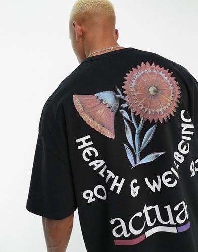 ASOS Actual - T-shirt oversize en coton brossé épais avec grand imprimé graphique - Noir - Asos Design - Modalova