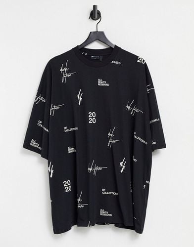 ASOS - Dark Future - T-shirt oversize avec logo imprimé sur l'ensemble - ASOS DESIGN - Modalova