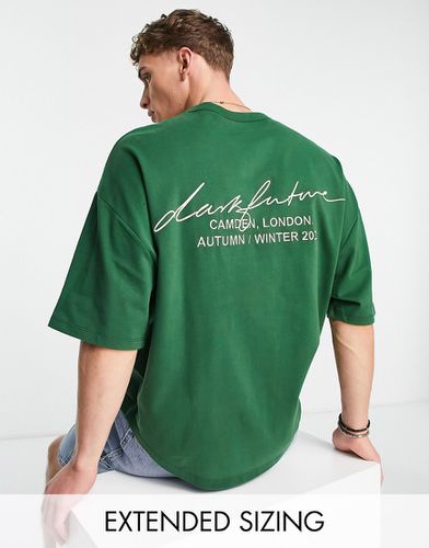 ASOS Dark Future - T-shirt oversize en jersey épais brossé à logo brodé - foncé - Asos Design - Modalova