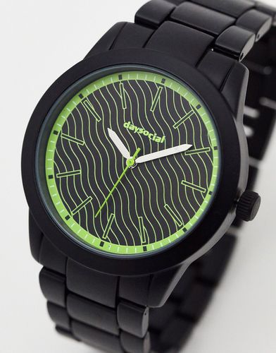 ASOS - Day Social - Montre-bracelet avec cadran et détails fluo - Asos Design - Modalova