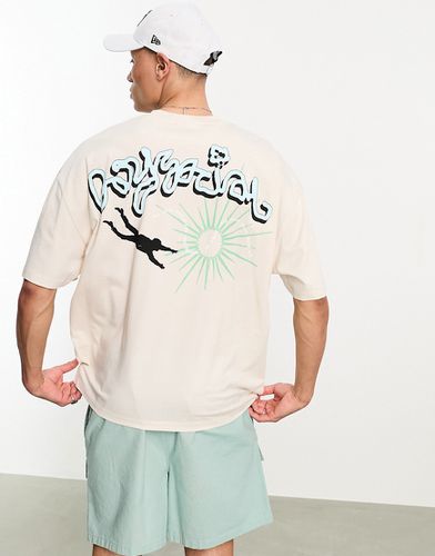 ASOS Daysocial - T-shirt oversize à imprimé multicolore - Beige - Asos Design - Modalova