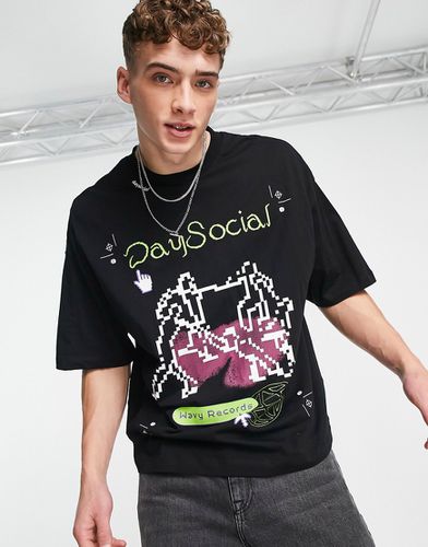 ASOS Daysocial - T-shirt oversize avec grand imprimé graphique à l'avant - Asos Design - Modalova