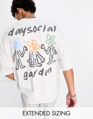ASOS Daysocial - T-shirt oversize avec imprimé Daysocial Garden dans le dos - Asos Design - Modalova