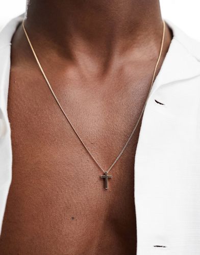 Collier avec pendentif croix fine - Asos Design - Modalova