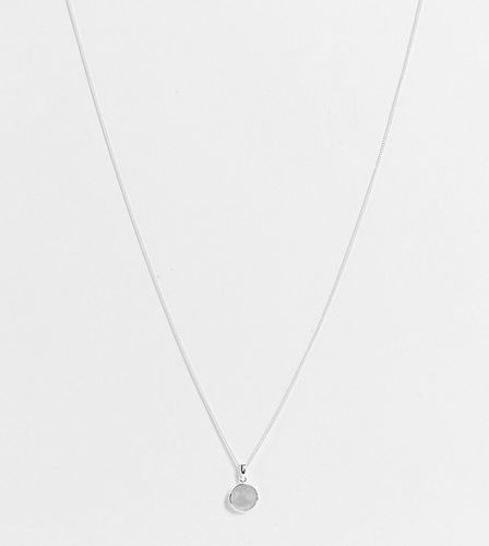 Collier chaîne en argent massif avec pendentif nacré - Asos Design - Modalova