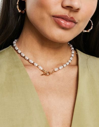 Collier de perles fantaisie avec barre en T - Asos Design - Modalova