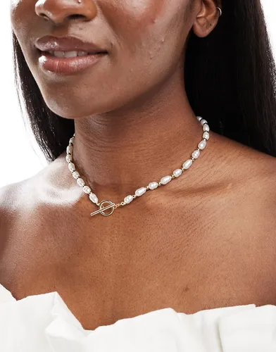 Collier de perles fantaisie avec barre en T - Asos Design - Modalova